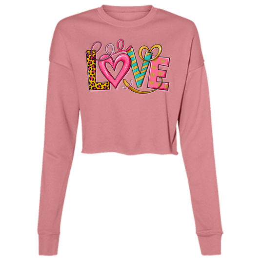 Love -Valentine - Ladies' Cropped Fleece Crew