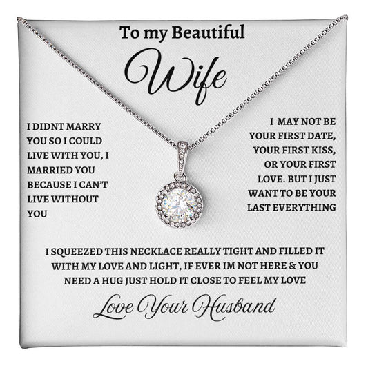 To My Beautiful Wife with Love Necklace - With Message Card