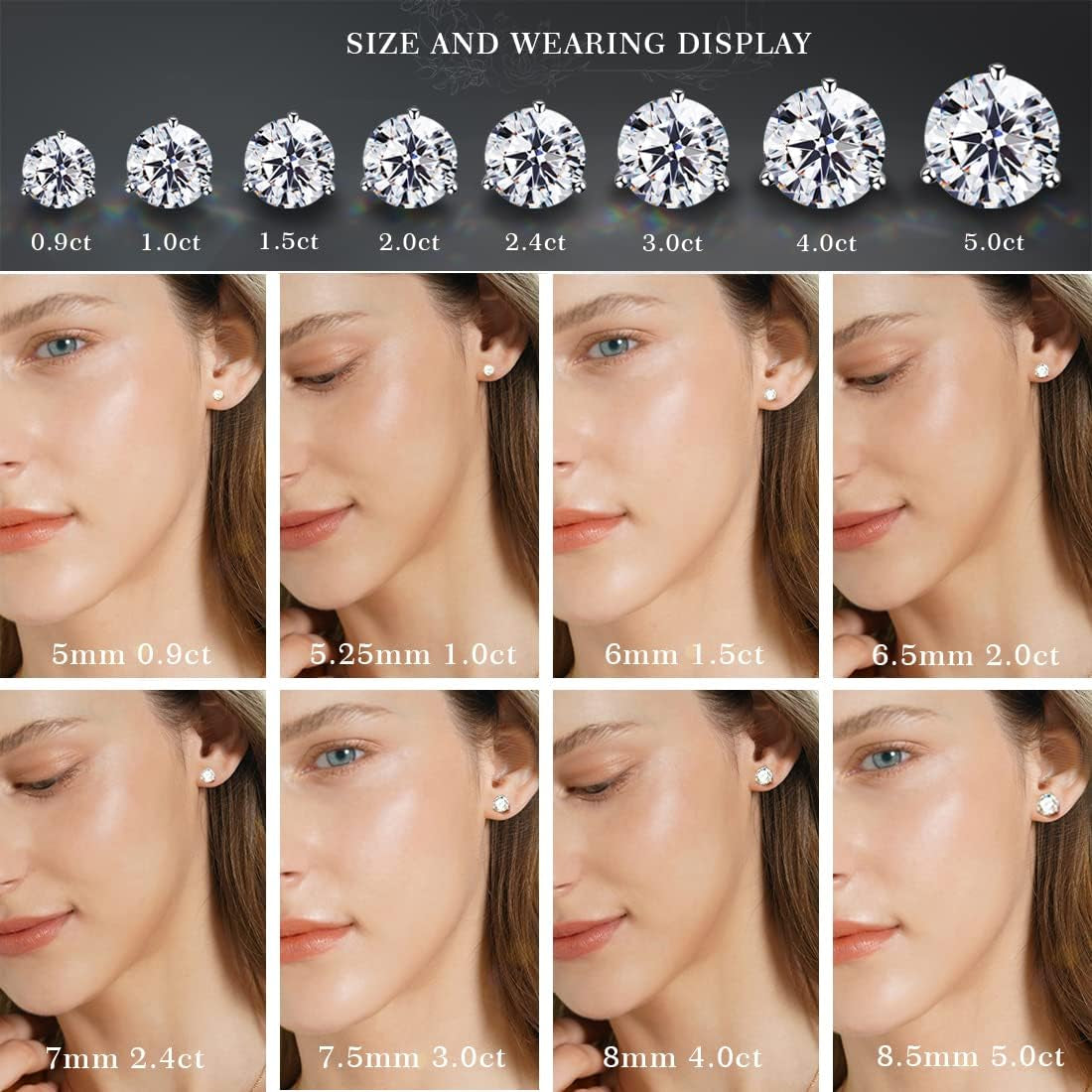 "STUNNING FLAME" 18K Gold Plated Silver Brilliant Cut Simulated Diamond Cubic Zirconia Stud Earrings